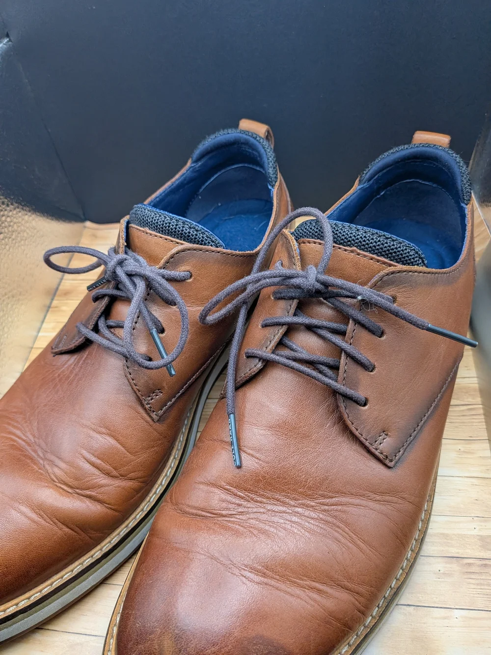 Cole Haan, brown, Leather Derby Shoes